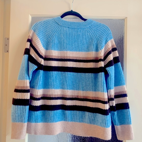 Blue Sweater with Brown Stripes (Med) - Picture 2 of 3